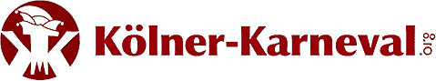 Logo von Kölner-Karneval.org: stilisierte Jecken-Figur mit Narrenkappe neben dem Schriftzug „Kölner-Karneval.org“