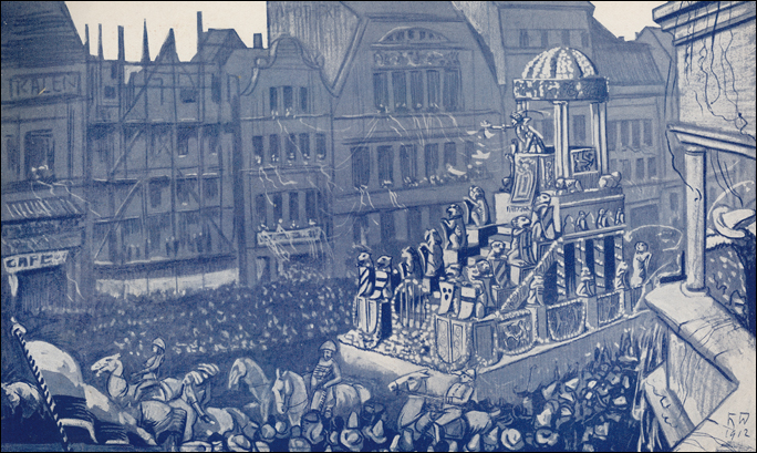 Wagen Prinz Karneval Rosenmontagszug 1912