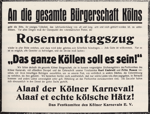 Spendenaufruf 1936